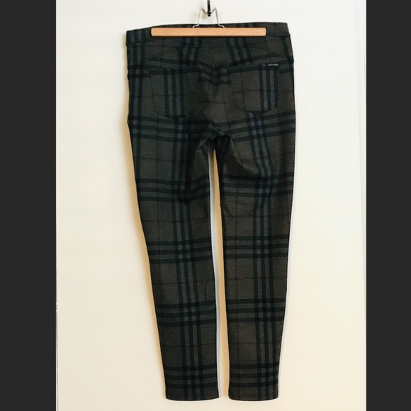 Sanctuary stretchable faux Burberry dark green plaid legging pants size XL - Picture 4 of 6